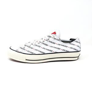 Converse Sneakers Mens 10 Love Fearlessly Low Top Lace Up Black White Skater